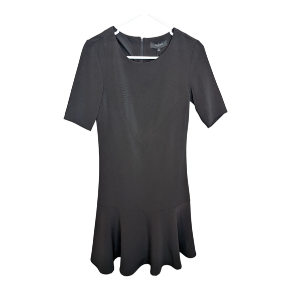 NWT Vintage Y2K 2005 Selected Femme XS Ruffle Bottom Little Black Dress - Picture 1 of 12